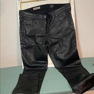 AG Adriano Goldschmied Black Coated Skinny Jeans